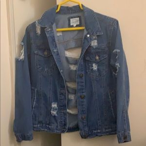 Ripped denim jacket size small